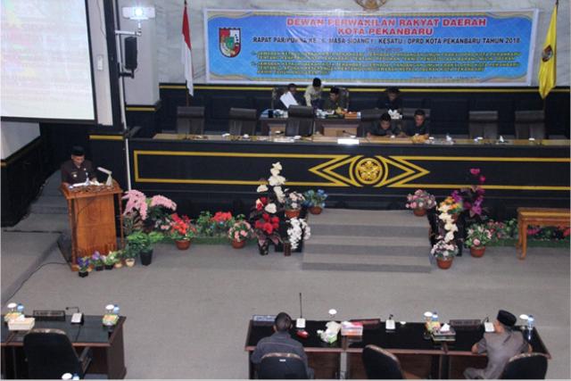   Wakil Rakyat Pekanbaru Gelar Paripurna Pandangan Fraksi Tentang Ranperda Penggelolaan Aset